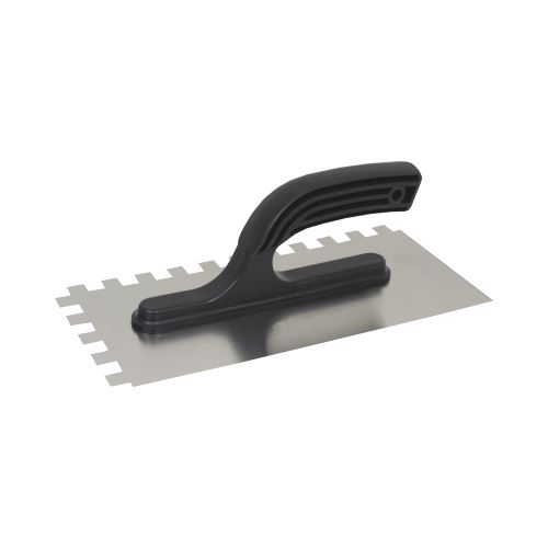 TOPTRADE stainless steel trowel, plastic handle, 12mm teeth, 270x130mm, hobby (2)