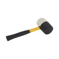 TOPTRADE rubber hammer, black/white, fiberglass handle,O 55 mm / 450 g, profi (2)