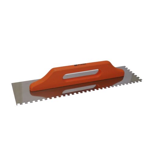 ProTec trowel, stainless steel, teeth 6 mm, wooden handle, 490 x 130 mm (3511)