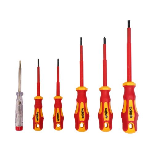 TOPTRADE electricians screwdriver,  magnetic, 6pcs/set, CRV, 1000V