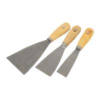 spatula,steel,wooden handle and pounded rivet,set 3pcs, 30, 50 ,80 mm, hobby