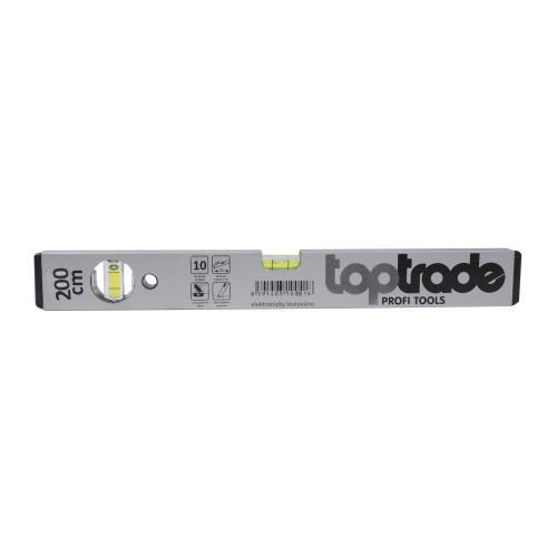 TOPTRADE spirit level, silver, 2 vials, 2000mm, standard