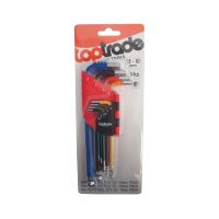 TOPTRADE inbus set, 9 ks, Cr-V, 1,5 – 10 mm, profi
