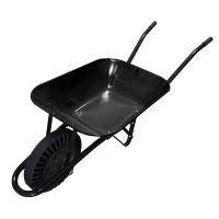 TOPTRADE construction wheelbarrow, black, towed body, bantam wheel, 60 l
