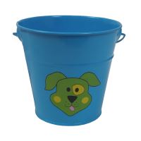 TOPTRADE children garden tool - metal bucket, blue colour, 1,2L (6)
