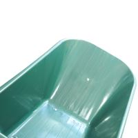 TOPTRADE garden wheelbarrow, plastic tray green 100 l, air wheel (6)