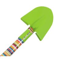 TOPTRADE children garden tool - spade, green metal head, rainbow long handle, 73cm (3)