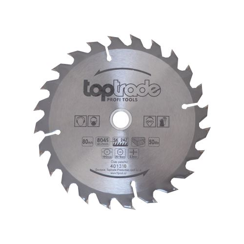 TOPTRADE saw blade, for wood, SK blades, 24 teeth, 190 x 2.4 x 30/20 mm