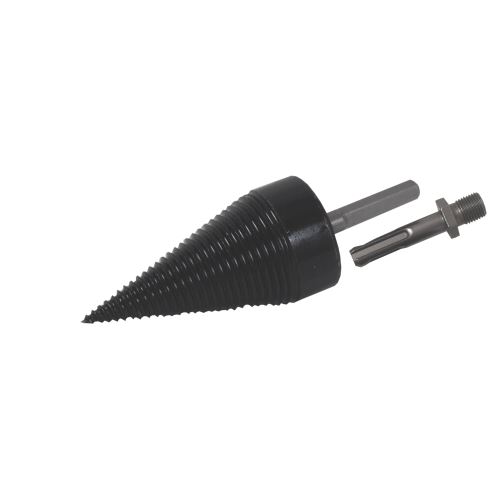 TOPTRADE wood splitting screw, 2 x adaptor 65 mm, SDS+ and hexagon, 32 x 90 mm
