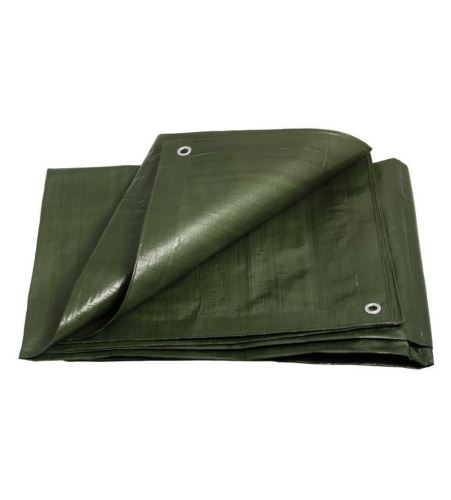 TOPTRADE covering tarpaulin, green, with metal eyelets, 8 x 12 m, 200 g / m2