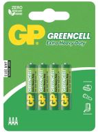 batteries GP  Greencell, Zinc - Chloride, R03, AAA, blister 4 pcs, 15V