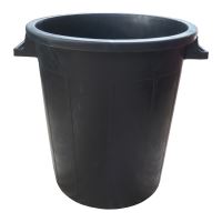 plastic barrel , black, 50 l