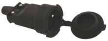 socket for flexible inlet, black, rubber, ~ 250 V / 16 A