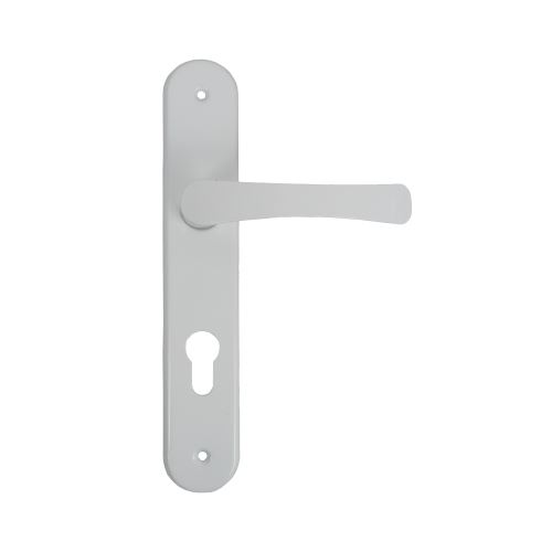 ALU door handle, white, door insert - hole, 90 mm