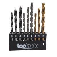 TOPTRADE standard drill, for wood, metal, concrete, 9pcs/set