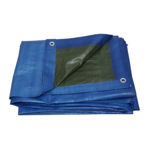 TOPTRADE covering tarpaulin, blue/green, with metal eyelets,  4 x 5 m, profi
