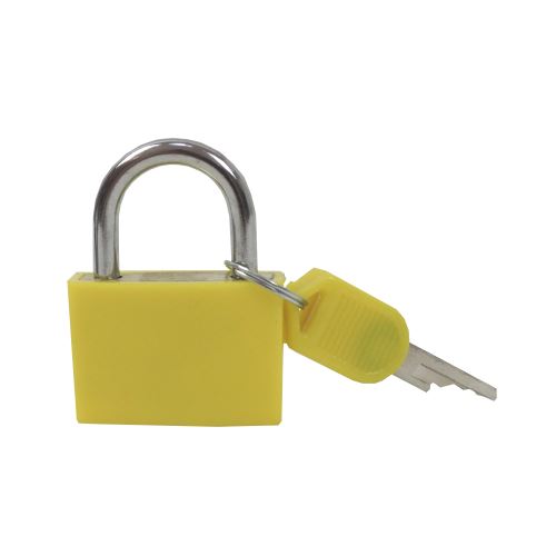 TOPTRADE padlock, yellow, 30 mm