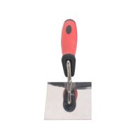 TOPTRADE mason trowel, stainless steel, rubberized handle, 120x80mm (2)