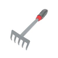 TOPTRADE metal rake, 5 teeth, PP handle, length 28 cm (3)