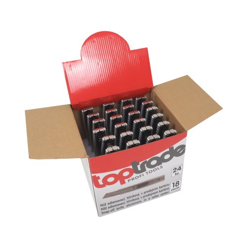 TOPTRADE break-off knife, aluminum, in sales carton, set of 24 pcs., 18 mm (2)