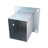 TOPTRADE post foot with square base, 100 x 120mm, galvanized