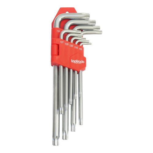 TOPTRADE Torx set, 9 ks, Cr-V, T10 – T50 (1)