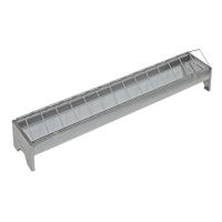 TOPTRADE galvanized feeder, with folding grid, for poultry, 750x130x150mm