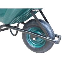 TOPTRADE garden wheelbarrow, plastic tray green 100 l, air wheel (3)