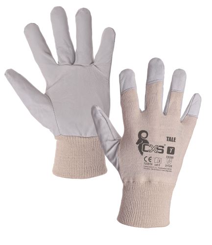 gloves TALE, leather with knit, size 9