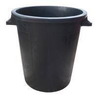 plastic barrel , black, 75 l