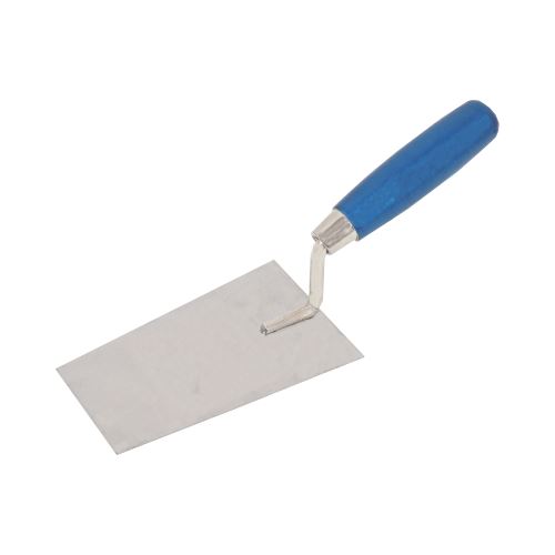 TOPTRADE mason trowel, stainless steel, wooden handle, 140 x 82 mm