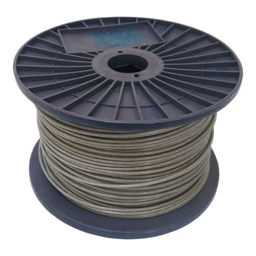 TOPTRADE steel rope, zinc, PVC waterproof sleeving, on the reel, 7x7 wires , O3/4mmx100m