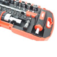 TOPTRADE ratchet screwdriver + "T" screwdriver, with bits and heads, set of 29 pcs (3)