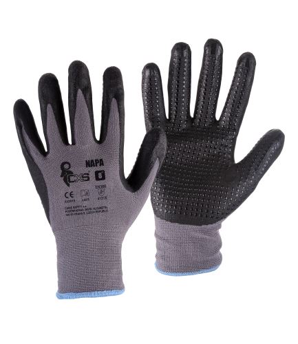 gloves NAPA, with knit, gray - black, size 9
