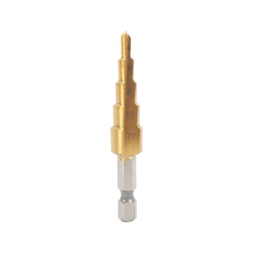 TOPTRADE step drill, HSS, for metal,  4 - 12mm, 5 steps