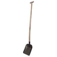 narrow steel shovel, hammer finish, straight shaft¨T¨