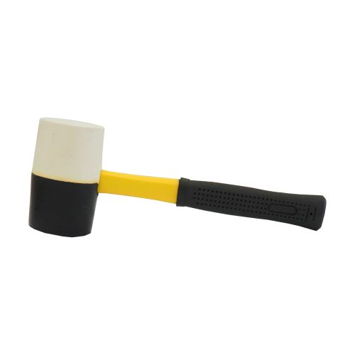 TOPTRADE rubber hammer, black/white, fiberglass handle,O 55 mm / 450 g, profi