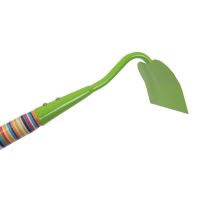 TOPTRADE children garden tool - hoe, green metal head, rainbow long handle, 72cm (5)