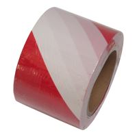 warning tape, red - white, 75 mm x 200 m