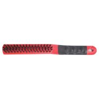 TOPTRADE steel brush 4 x 16 wires, rubber handle (1)