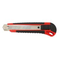 TOPTRADE snap-off plastic knife, metal reinforcement, 25mm, profi
