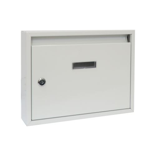TOPTRADE mail box ,metal, white ,340 x 240 x 60 mm