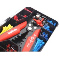 TOPTRADE stripping pliers, crimping, 210 mm, set of 260 pcs (10)