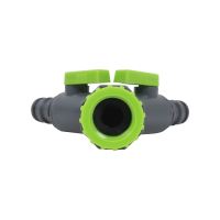 TOPTRADE splitter with valves, 3/4", for 2 quick connectors (2)