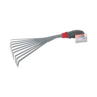 TOPTRADE metal leaf rake, 9 teeth, PP handle, length 37 cm (1)