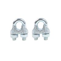 TOPTRADE wire rope clip, galvanized, 2 pcs/set, 6 mm