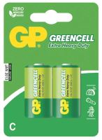 batteries GP  Greencell, Zinc – Chloride R14, mono C, blister 2 pcs, 1,5 V