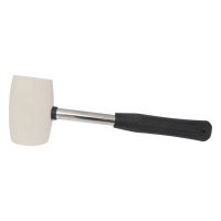 TOPTRADE rubber hammer, white, metal handle,O 65 mm / 680 g,  profi