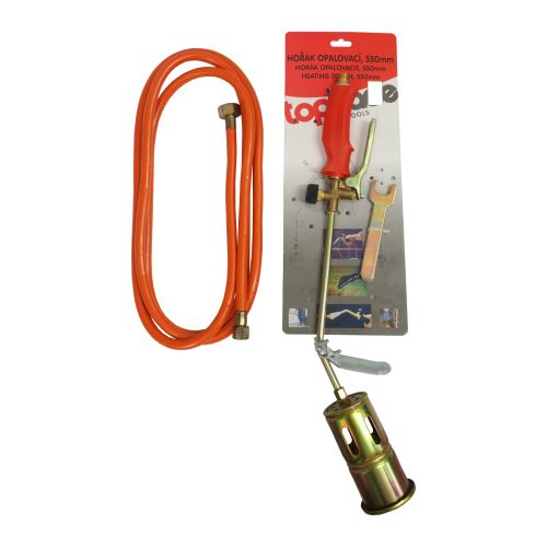 TOPTRADE heating torch PB, hose 3 m, regulating valve,mixing chamber, 60 mm x 550mm, profi