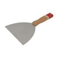 TOPTRADE spatula,stainless,wooden -riveted handle,150 mm,profi (3)